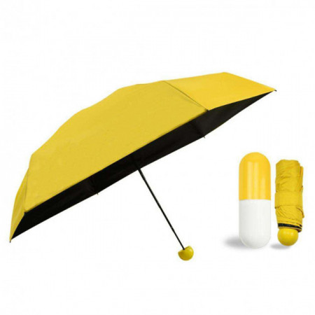 Парасолька кишенькова FAIRY SEASON в капсулі Black/Yellow