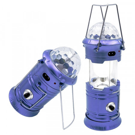 Кемпинговая LED лампа G 85 с дискошаром Blue