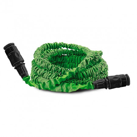 Усиленный садовый шланг для полива XHose 7,5 м с распылителем Зеленый