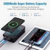 Повербанк на сонячній батареї VHG DN30 Pro 30000 mAh Portable Solar Charger Wireless 4 panel Black