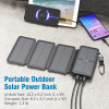 Повербанк на сонячній батареї VHG DN30 Pro 30000 mAh Portable Solar Charger Wireless 4 panel Black