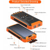 Повербанк на сонячній батареї VHG SPB4 20000 mAh Wireless Solar Power Charger Blue