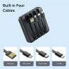 Повербанк міні із сонячною панеллю та кабелями VHG YM-384 10000 mAh Portable Solar Charger Black