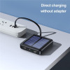 Повербанк міні із сонячною панеллю та кабелями VHG YM-384 10000 mAh Portable Solar Charger Black