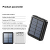 Повербанк міні із сонячною панеллю та кабелями VHG YM-384 10000 mAh Portable Solar Charger Black
