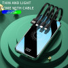 Повербанк із вбудованими кабелями VHG YM-378 20000 mAh Portable Power Charger 4 Cables Black