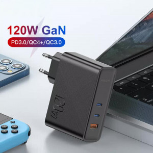 Мережевий зарядний пристрій GaN VHG IN-CA-425 120W Phone Charger Black